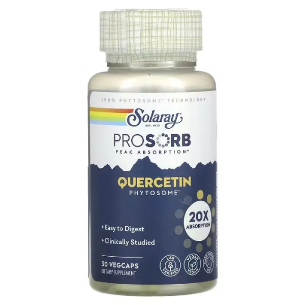 Кверцетину фітосома, Quercetin Phytosome, Solaray, 30 вегетаріанських капсул