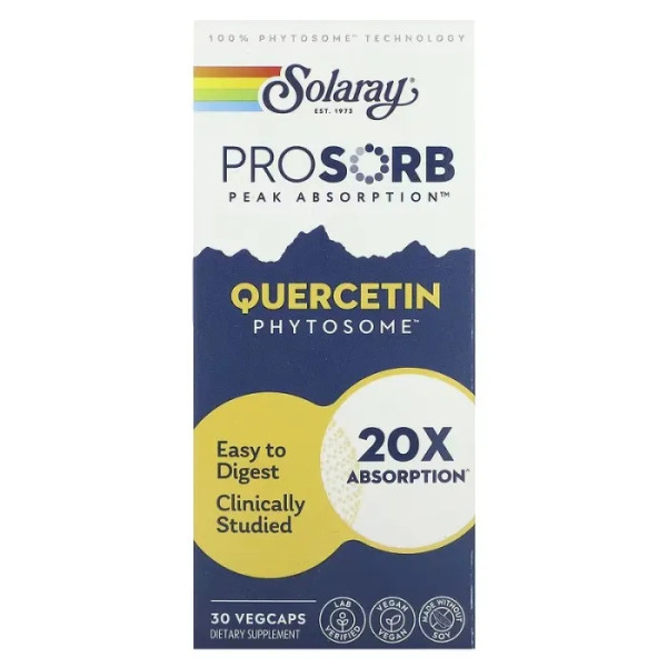 Кверцетину фітосома, Quercetin Phytosome, Solaray, 30 вегетаріанських капсул