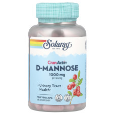 D-манноза 1000 мг, CranActin® D-Mannose Solaray, здоров'я сечовивідних шляхів, 120 рослинних капсул (500 мг на капсулу)