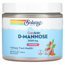D-манноза порошок 2000 мг, D-Mannose with CranActin Solaray, 226 г