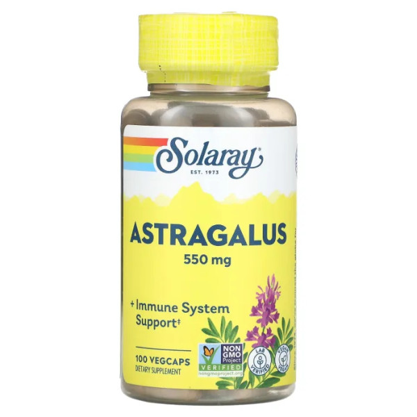 Астрагал, Organically Grown Astragalus, Solaray, 550 мг, 100 капсул