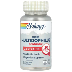 Пробиотик 30 млрд КУО, Super Multidophilus 24 Solaray, кишечнорастворимая оболочка, 60 вегетарианских капсул (15 млрд КУО в 1 капсуле)