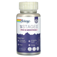 Поддержка при ПМС и менструальном цикле, Solaray Her Life Stages PMS & Menstrual, 24 вегетарианские капсулы