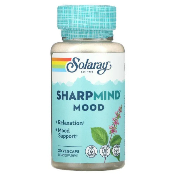 Підтримка настрою, SharpMind Mood, Solaray, 30 вегетаріанських капсул
