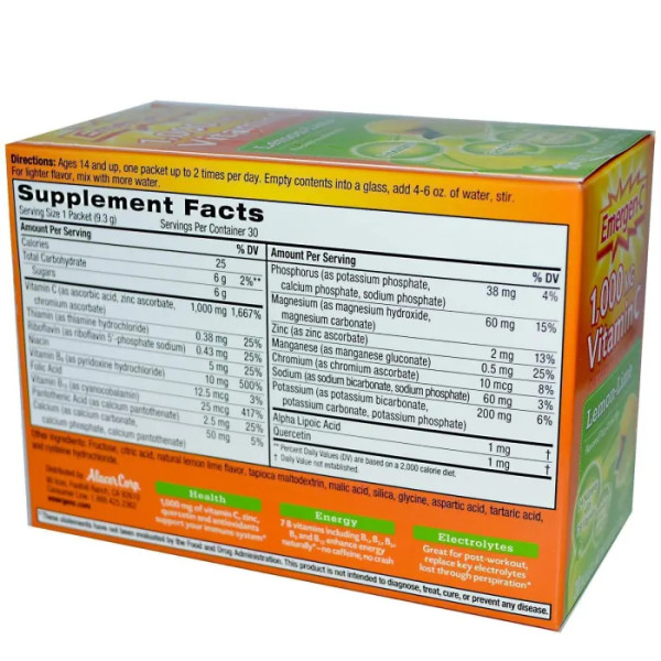 Вітамін С (мікс), Vitamin C, Emergen-C, 1000 мг, 30 пакетів, 9.3 г