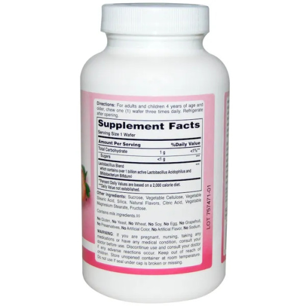 Пробіотик, Acidophilus and Bifidum, American Health, жувальні, полуниця, 100 цукерок
