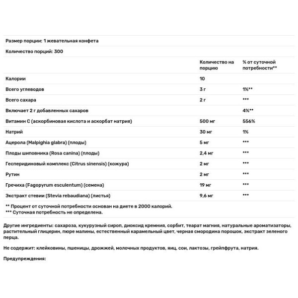 Вітамін С жувальний (ацерола), Super Chewable Acerola Plus, American Health, ягоди, 500 мг, 300 жувальних цукерок