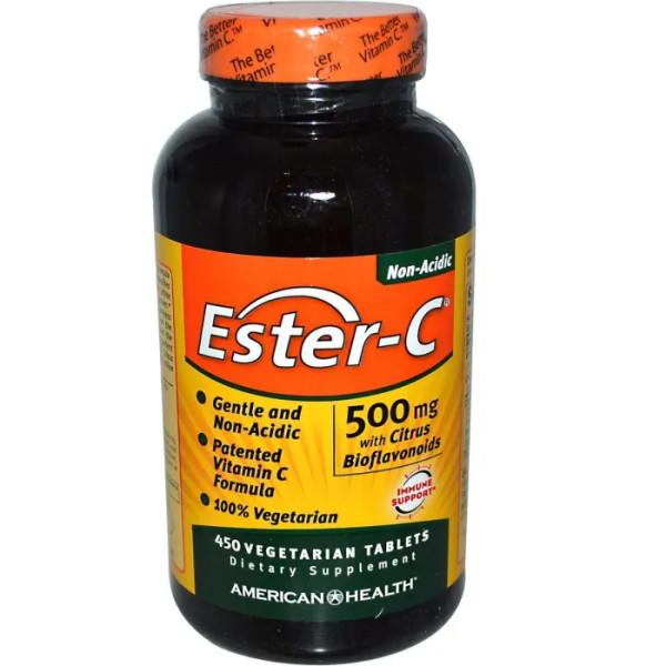 Естер С, Ester-C, American Health, з цитрусовими биофлавоноїдами, 500 мг, 450 таблеток
