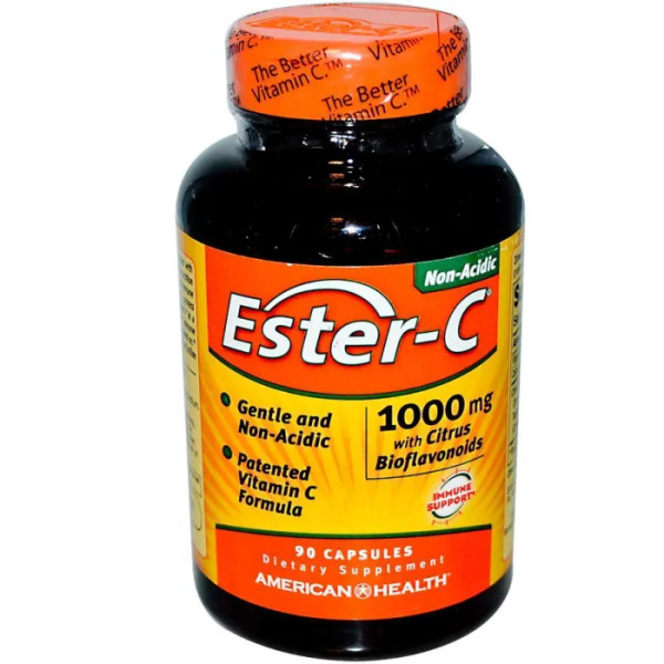 Эстер С с биофлавоноидами, Ester-C with Citrus Bioflavonoids, American Health, 1000 мг, 90 капсул