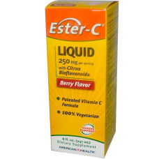 Естер С, Ester-C Liquid, American Health, з біофлавоноїдами, ягоди, 237 мл.