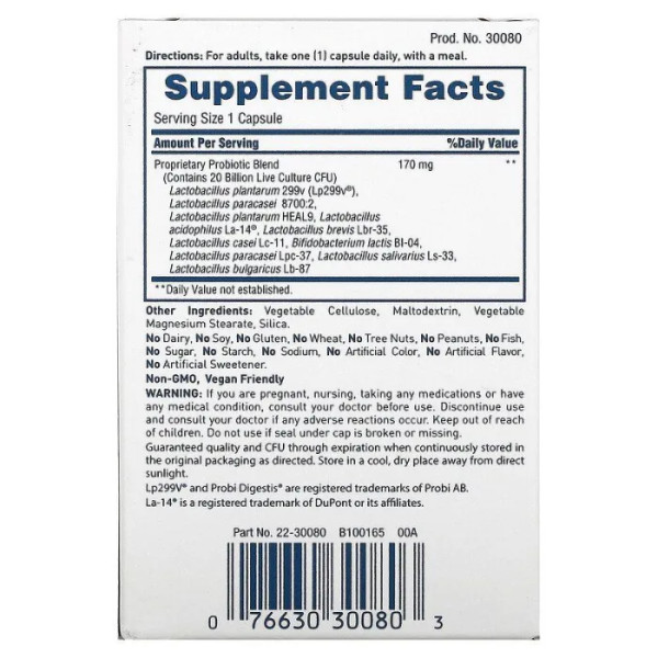 Пробіотичний комплекс, Daily Care Probiotic Complex, American Health, щоденний, 20 млрд КУО, 30 веганських капсул