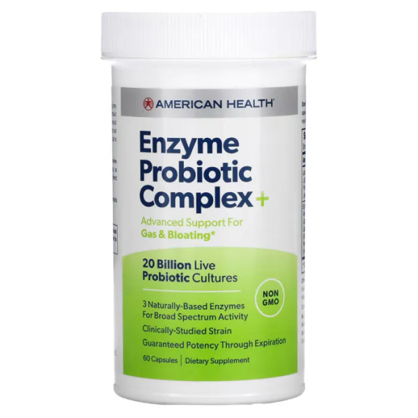 Ферментний пробіотичний комплекс, Enzyme Probiotic Complex+, American Health, 60 капсул