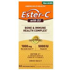 Вітамін С + D3 1000 мг / 5000 МО, American Health Ester-C with D3, для здоров'я кісток та імунної системи
