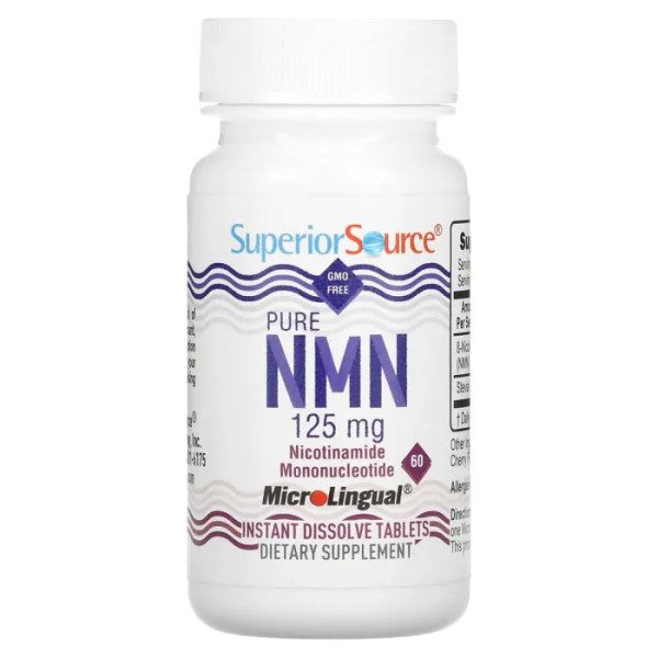 Нікотинамідмононуклеотид, Pure NMN, Superior Source, 125 мг, 60 швидкорозчинних таблеток