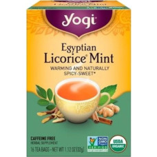 Чай без кофеїну "Єгипетська лакриця та м'ята", Yogi Tea Egyptian Licorice Mint, 16 пакетиків, 32 г