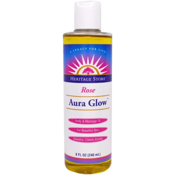 Масло для тіла і масажу, Aura Glow, Heritage Products, троянда, 240 мл