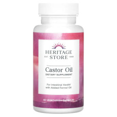 Касторова олія 725 мг, капсули, Heritage Products Castor Oil, 60 вегетаріанських капсул