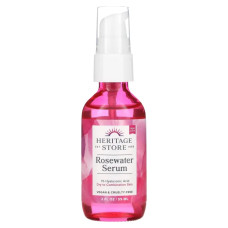 Розовая вода с гиалуроновой кислотой 1%, Heritage Products Rosewater Serum, 59 мл