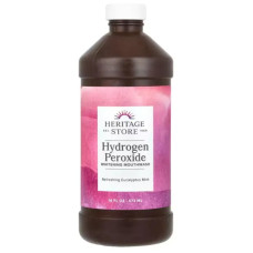 Ополаскиватель для рта отбеливающий, Heritage Store Hydrogen Peroxide Whitening Mouthwash, с перекисью водорода эвкалиптом и мятой 473 мл