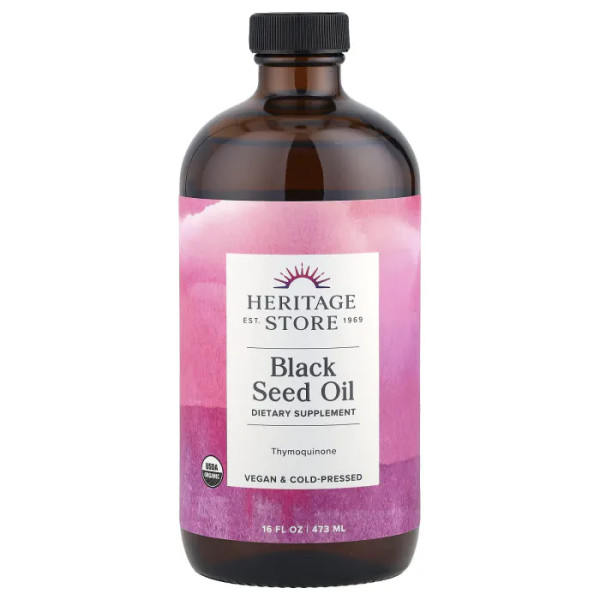 Масло чорного кмину, Black Seed Oil, Heritage Products, 473 мл