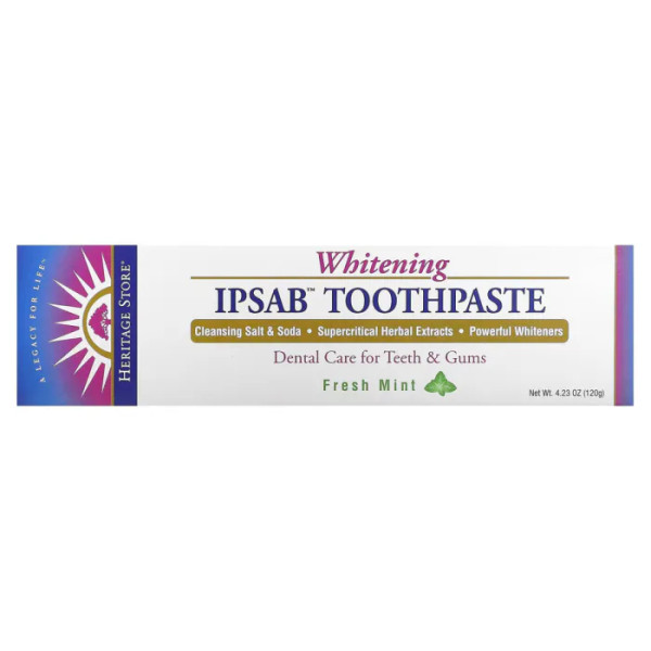 Зубная паста отбеливающая, IPSAB, Heritage Products, свежая мята, 120 г