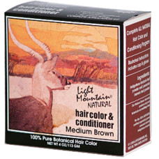 Фарба для волосся, Light Mountain Hair Color & Conditioner, середній коричневий, органічна, 113 мл
