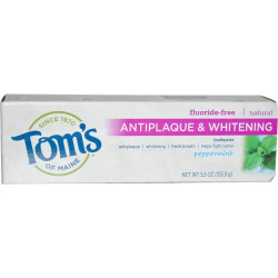 Зубная паста без фтора, Tom's of Maine Fluoride-Free Toothpaste, отбеливающая, против зубного налета, мята, 155,9 г