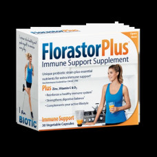 Пробіотики з імунною підтримкою, Florastor Plus Immune Support, 30 вегетаріанських капсул