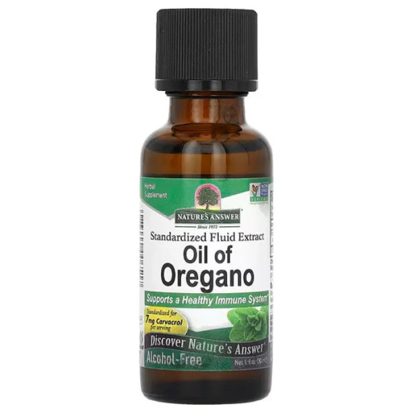 Олія орегано, Oil of Oregano, Nature's Answer, без спирту, 30 мл