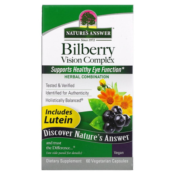 Чорниця для зору, Bilberry Vision Complex, Nature's Answer, 60 капсул