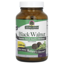Чёрный орех, Nature's Answer Black Walnut, 1500 мг, 90 вегетарианских капсул (500 мг на капсулу)