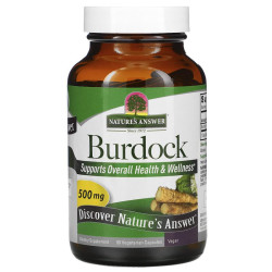 Корень лопуха, Nature's Answer Burdock, 500 мг, 90 капсул