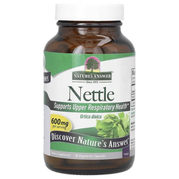 Кропива, Nettle, Nature's Answer, 600 мг, 90 вегетаріанських капсул (300 мг на капсулу)