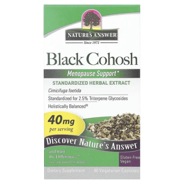 Клопогон, Black Cohosh, Nature's Answer, 40 мг, 60 капсул