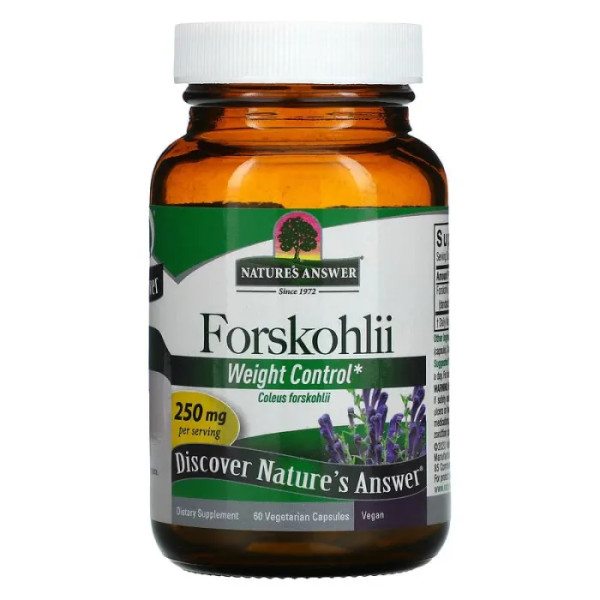 Колеус форсколіі (форсколін), Forskohlii, Nature's Answer, 250 мг, 60 капсул