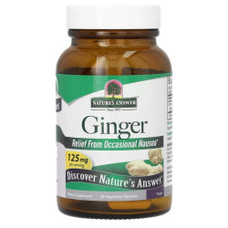 Корінь імбиру, Nature's Answer Ginger, стандартизований екстракт, 125 мг, 60 вегетаріанських капсул