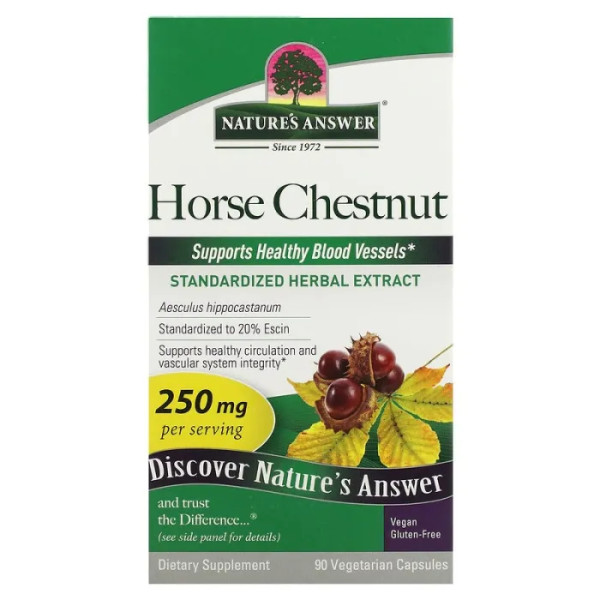 Кінський каштан, Horse Chestnut, Nature's Answer, 250 мг, 90 капсул