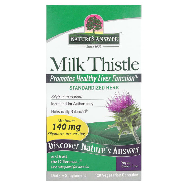Екстракт розторопші, Milk Thistle, Nature's Answer, 140 мг, 120 вегетаріанських капсул