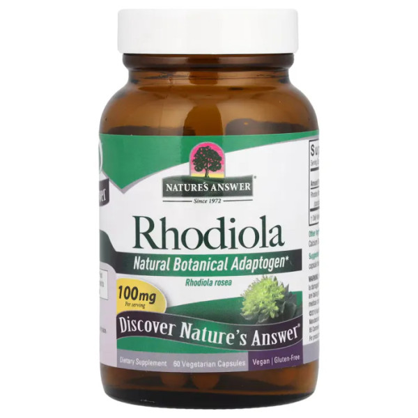 Родіола рожева (Rhodiola Rosea), Nature's Answer, 100 мг, 60 капсул
