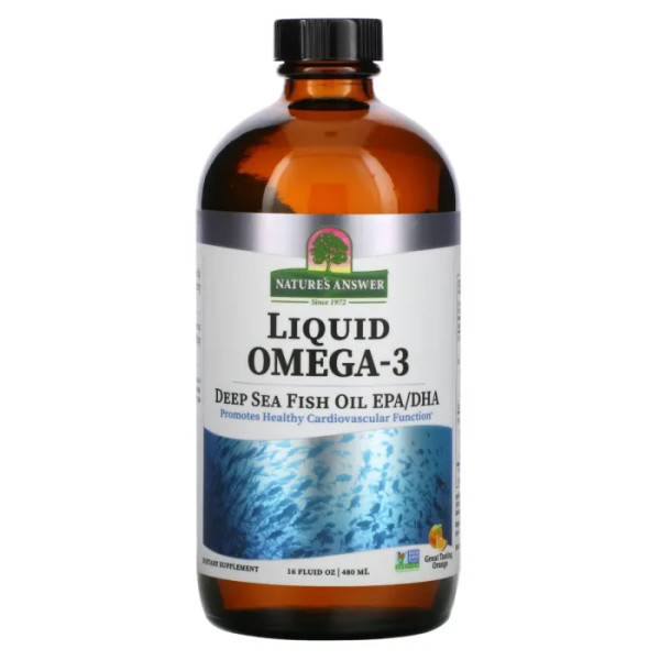 Риб'ячий жир омега-3, Fish Oil EPA \/ DHA, Nature's Answer, апельсин, 480 мл