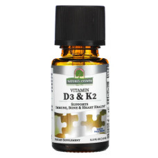 Вітаміни D3 та K2 рідкі, Nature's Answer Vitamin D3 K2, 15 мл