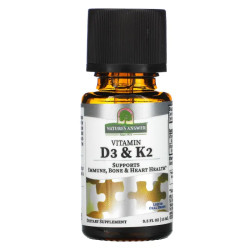 Витамины D3 и K2 жидкие, Nature's Answer Vitamin D3 K2, 15 мл
