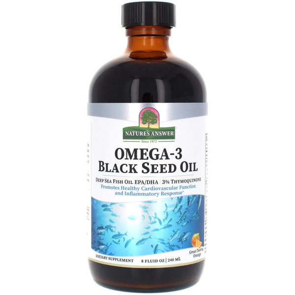 Омега-3 з маслом чорного кмину, Omega-3 with Black Seed Oil, Nature's Answer, 240 мл