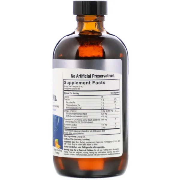 Омега-3 з маслом чорного кмину, Omega-3 with Black Seed Oil, Nature's Answer, 240 мл