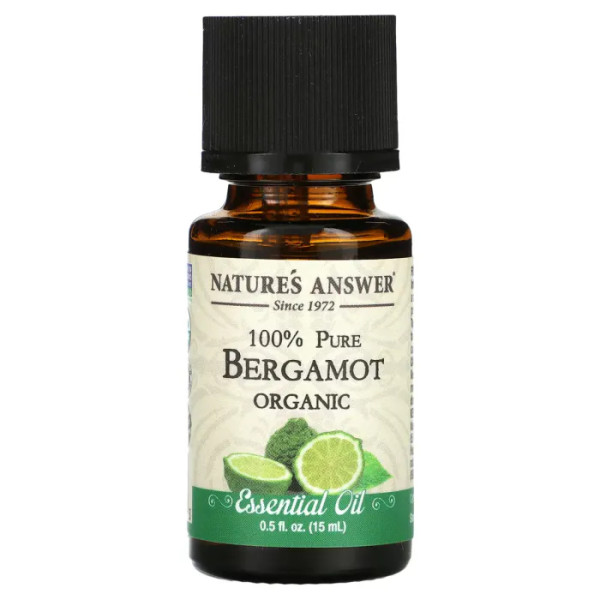 Ефірна олія бергамота, Bergamot, Nature's Answer, 100% чиста органічна, 15 мл