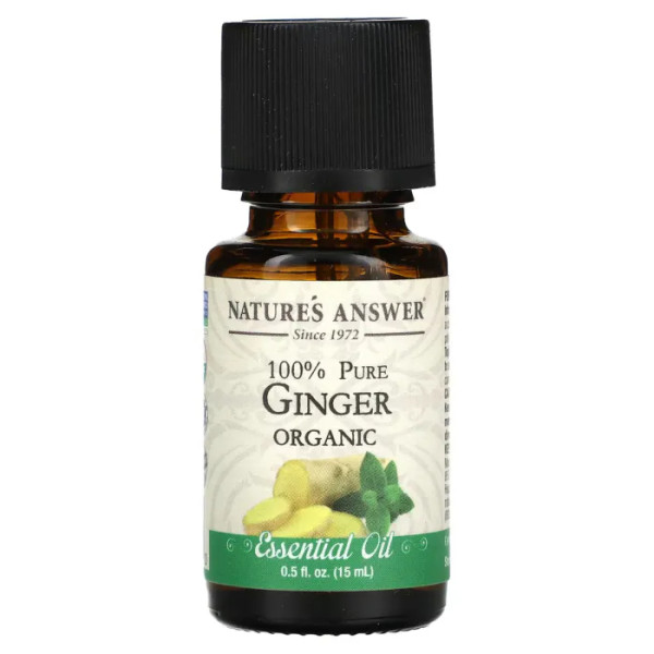 Ефірна олія імбиру, Ginger, Nature's Answer, 100% чиста органічна, 15 мл