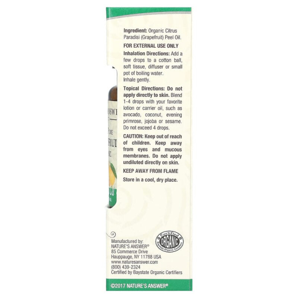 Ефірна олія грейпфрута (Grapefruit), Nature's Answer, 15 мл