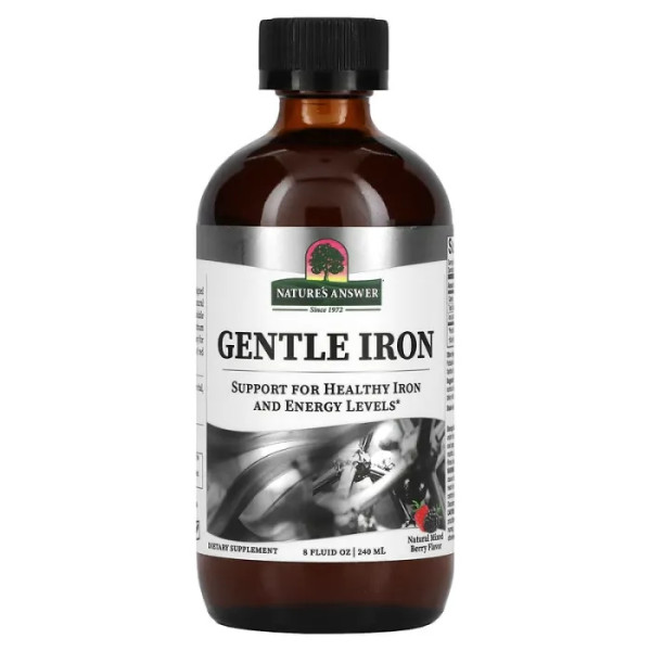Залізо, Gentle Iron, Nature's Answer, суміш ягід, 240 мл