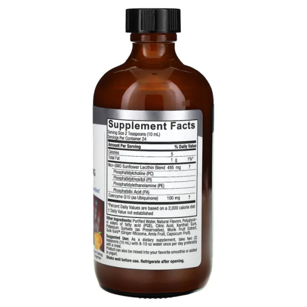 Коензим Q10, Liquid Co-Q10, Nature's Answer, рідкий, зі смаком мандарину, 100 мг, 240 мл