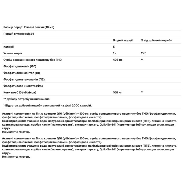 Коензим Q10, Liquid Co-Q10, Nature's Answer, рідкий, зі смаком мандарину, 100 мг, 240 мл